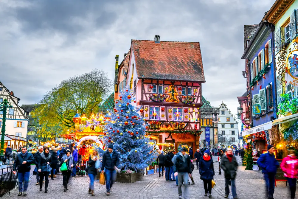Vue de COlmar pendant le marché de Noël.